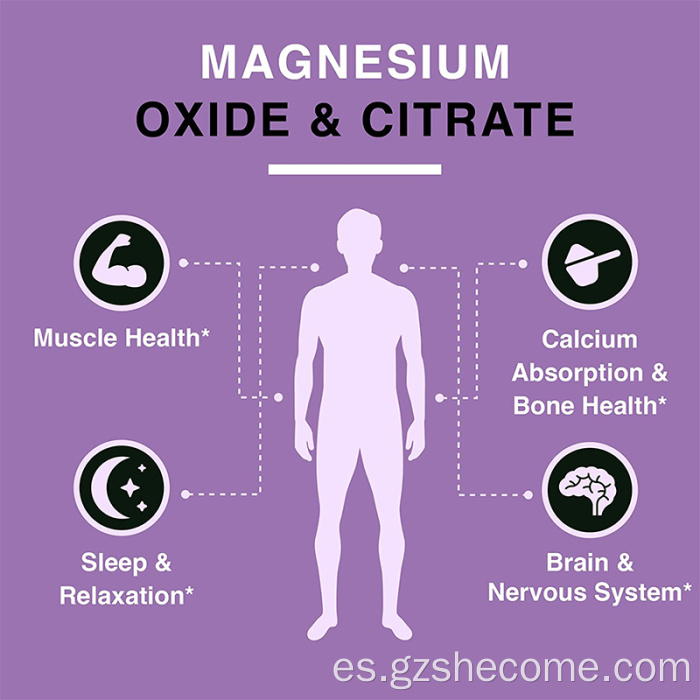 Función muscular de magnesio OEM Cápsulas complejas de magnesio